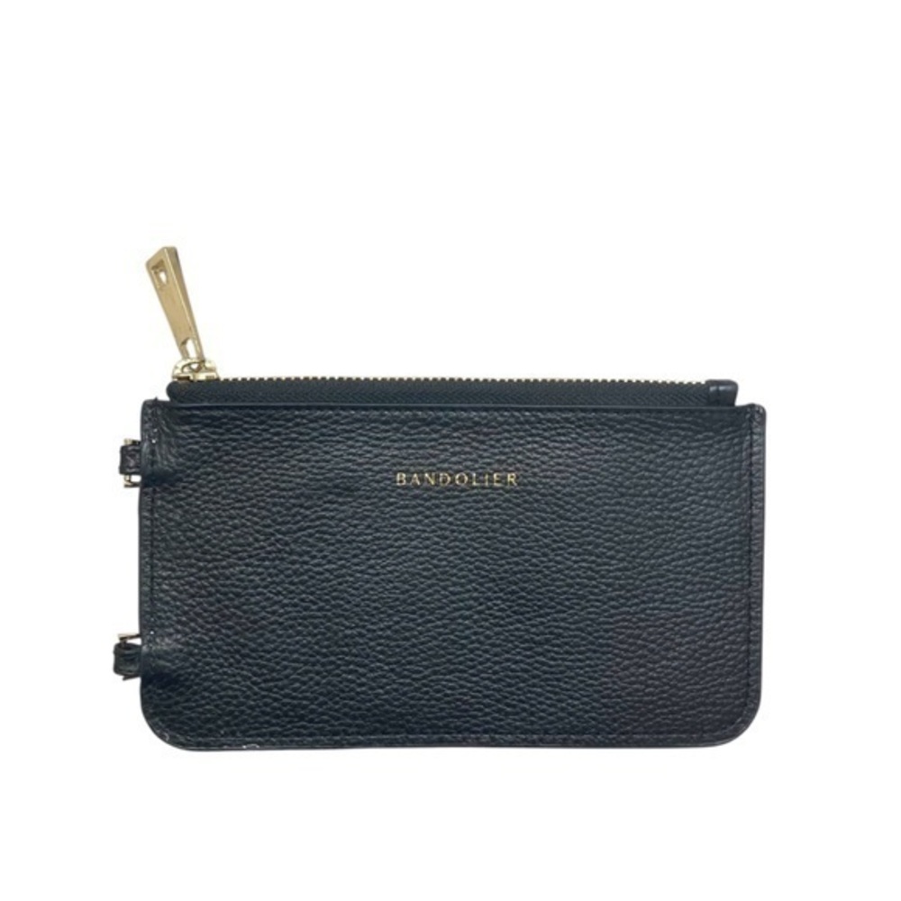 Bandolier black leather classic zip pouch